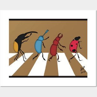 The Beetles - Minimalistic Paper Craft Digital Art Posters and Art